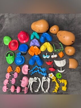 Mr Potato Head Parts Lot 48 Pieces Spuds Bodies Arms Eyes Hats Mouth Feet Shoes
